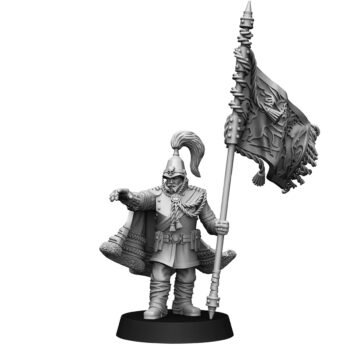 ROYAL REGIMENT VETERAN WITH COMPANY BANNER