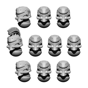 SPACE KNIGHTS HELMET HEADS SET ROBURIUS (10U)