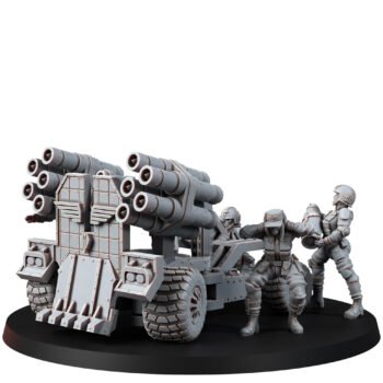 IMPERIAL FEMALE CORPS FIELD ARTILLERY WHEELED PLATFORM WITH MULTIPLE MISSILE LAUNCHER