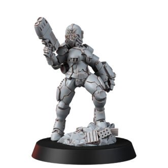 IMPERIAL FEMALE CORPS STORMBABE SERGEANT WITH POWERFIST AND PLASMA