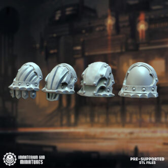 DARK FOUNDRY BLACK STEEL GLADIATORS SHOULDERPADS (4U)