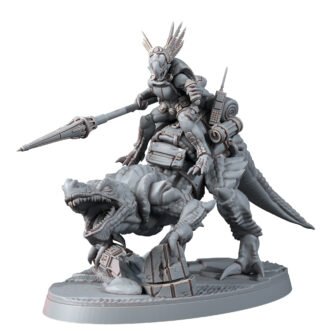 TOORTS RAIDER ON CROC WITH SPEAR AND SCENIC BASE