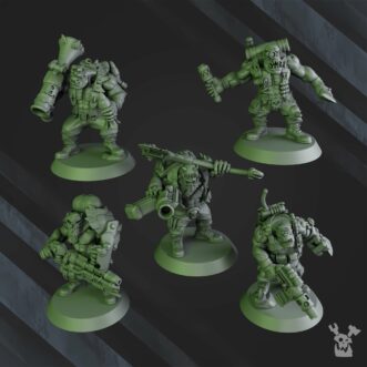 GREEN PORKAZ HORDE BLAK ORKS MOB