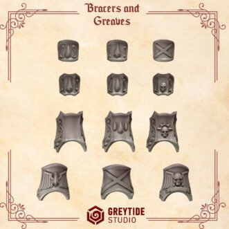 CRIMSON LORDS BRACERS AND GREAVES DECORATIONS