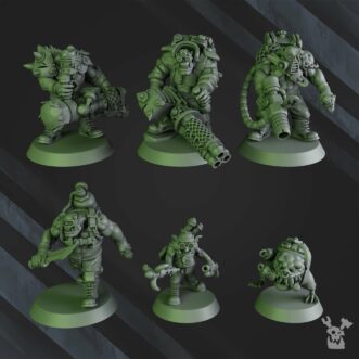 GREEN PORKAZ HORDE BLAK ORKS MOB