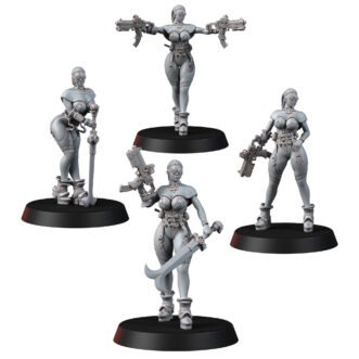 CYBERPUNK NUNS WITH MACHINEGUN (PIN-UP)