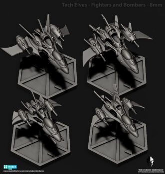 TECH ELVES JET FIGHTERS AND BOMBERS (8MM SCALE)