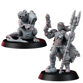 RAT HUNTRESS AND GIANT RAT