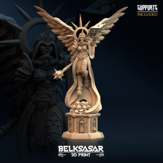 SAINT STATUE ON PEDESTAL 62 X 50MM