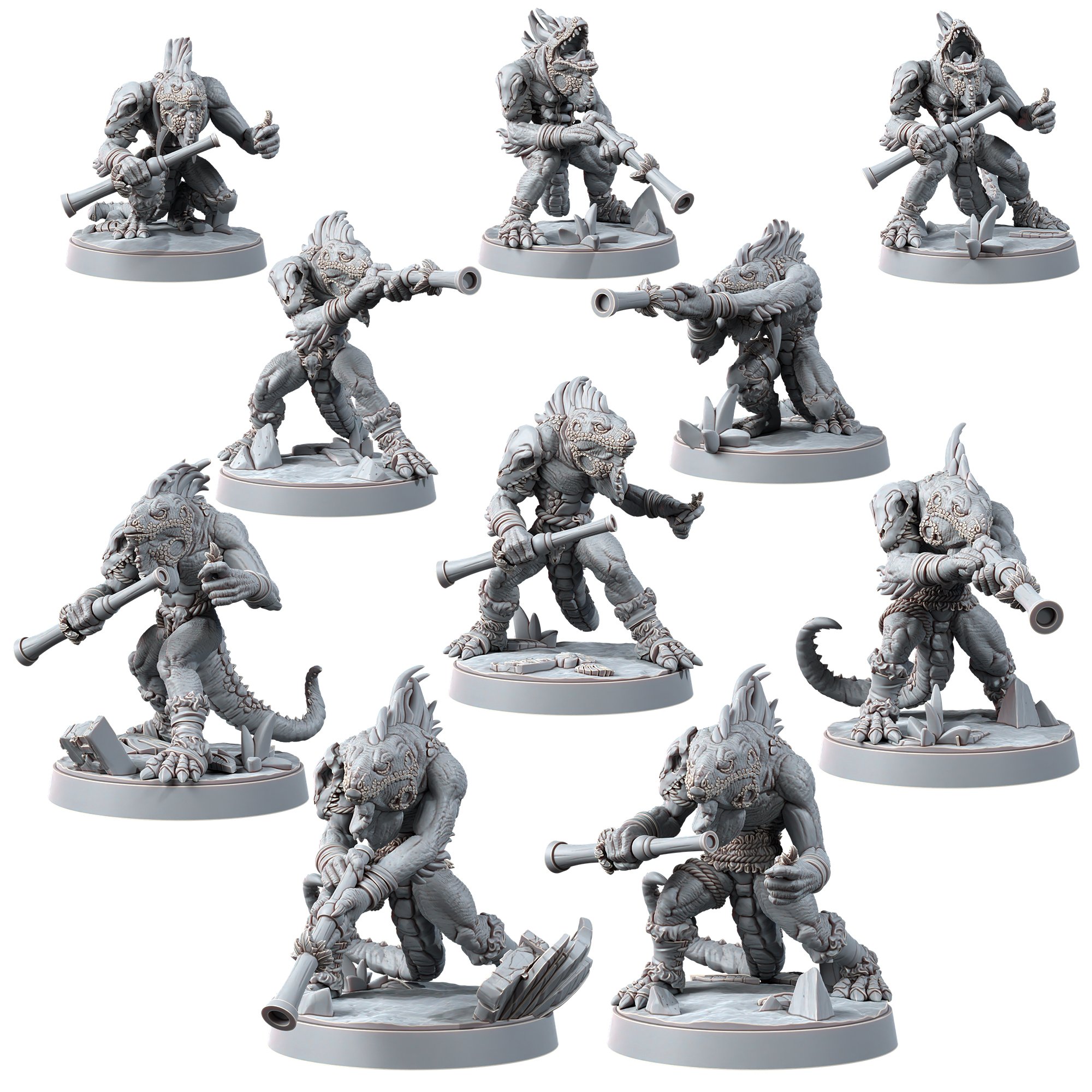 LIZARDMEN - GECKO HUNTING PACK WITH BLOWPIPES (10U)